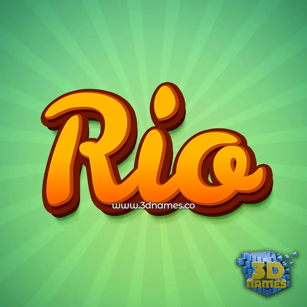 rio in Green Rays style - 3D name wallpaper