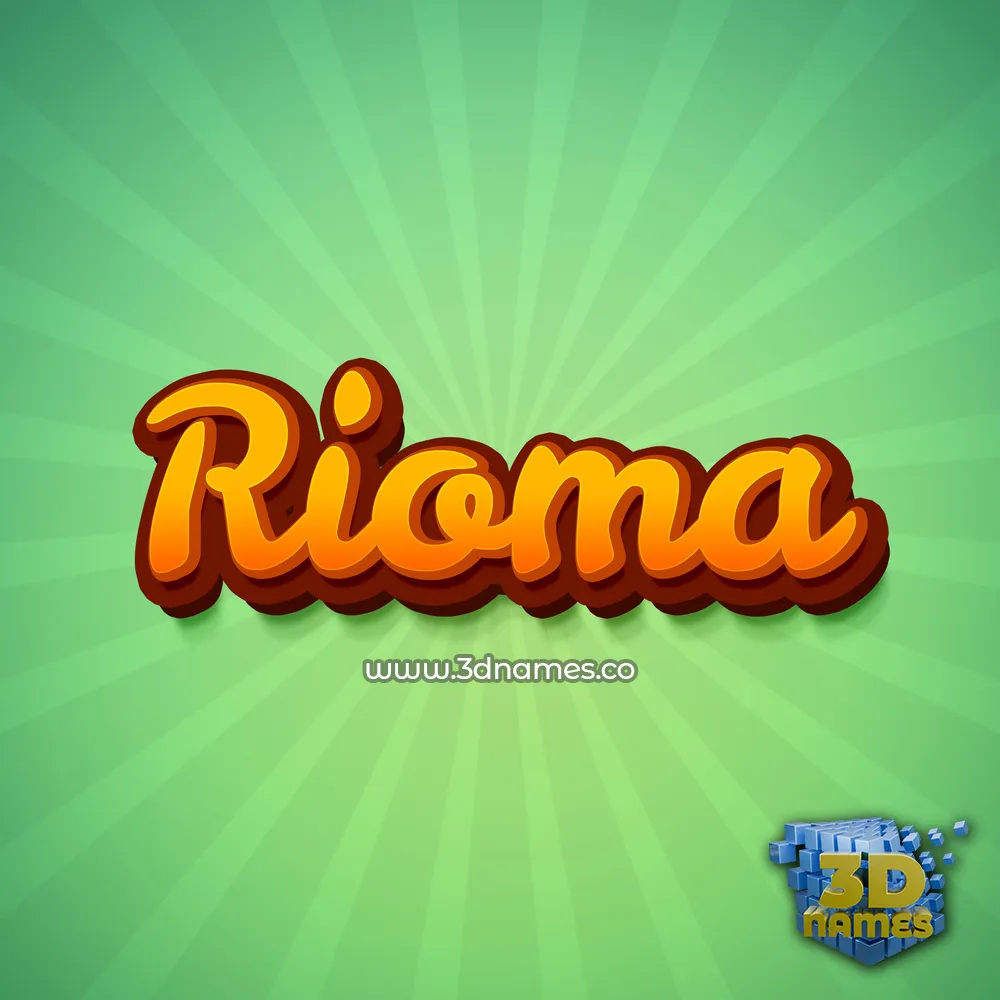 rioma in Green Rays style - 3D name wallpaper
