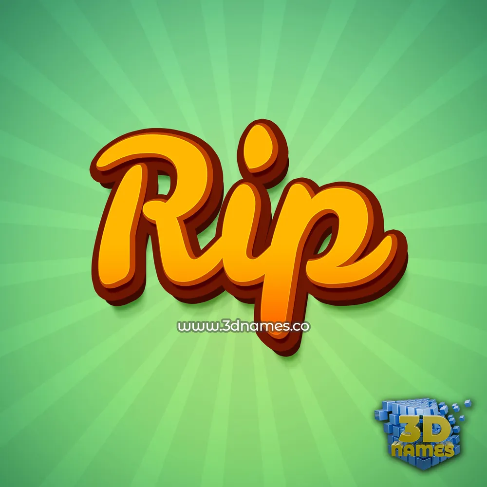 rip in Green Rays style - 3D name wallpaper