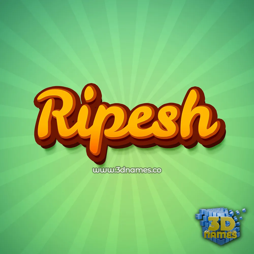 ripesh in Green Rays style - 3D name wallpaper