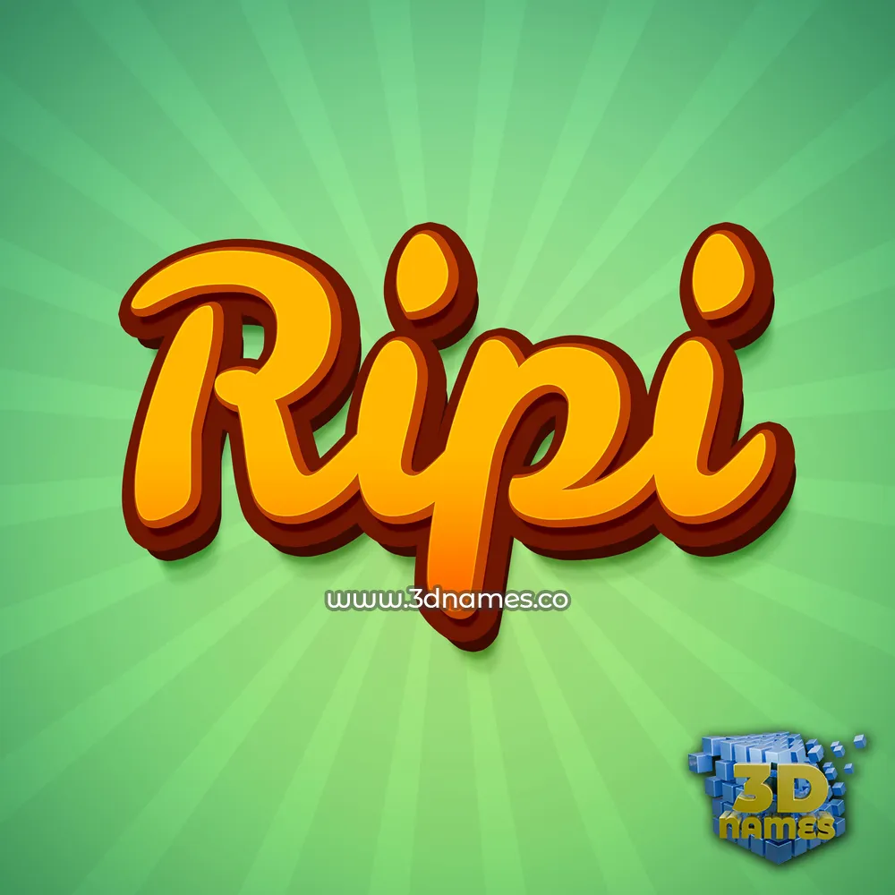 ripi in Green Rays style - 3D name wallpaper
