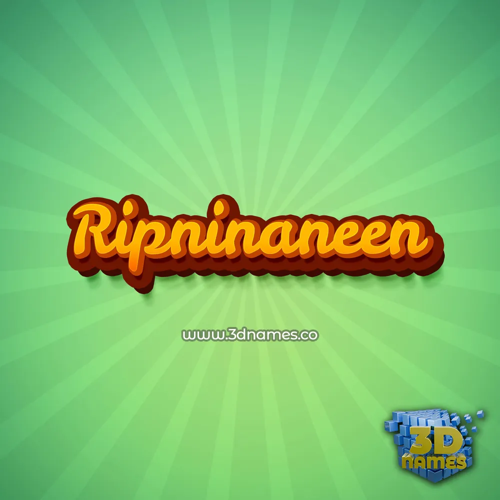 ripninaneen in Green Rays style - 3D name wallpaper