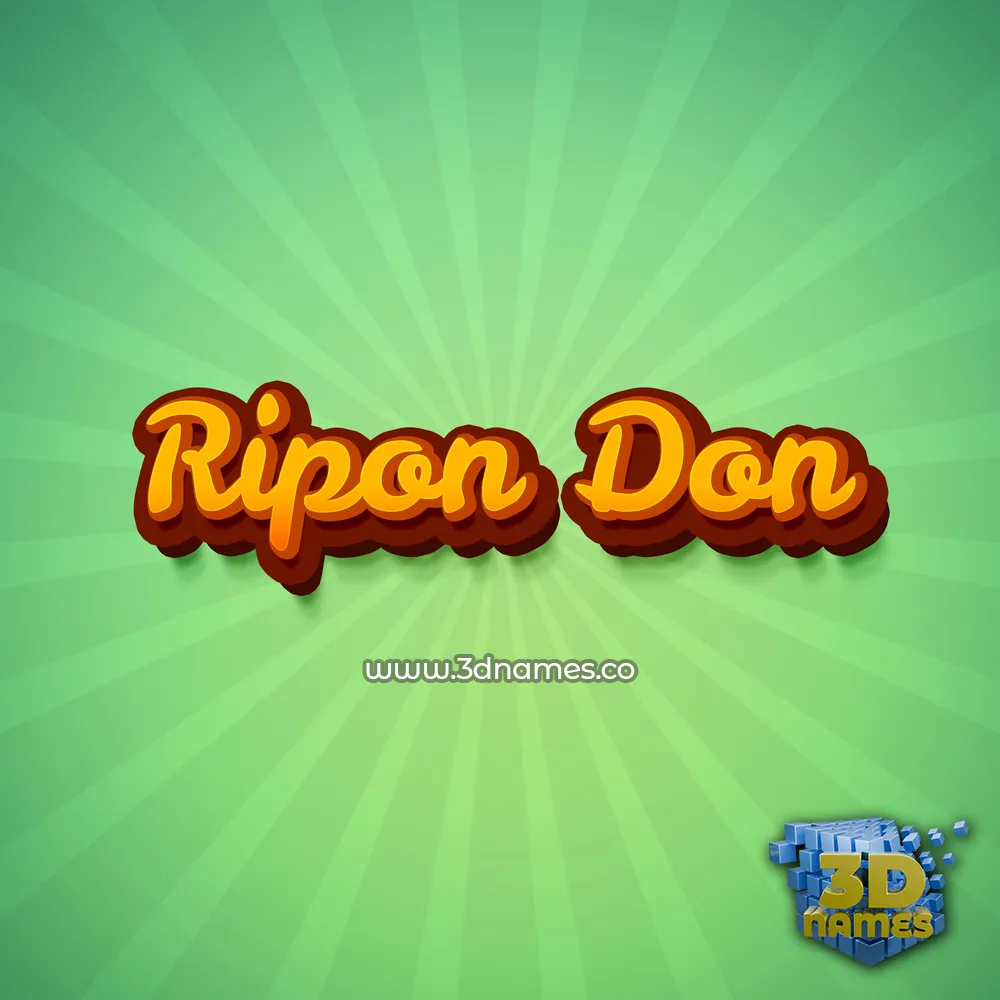 ripon don in Green Rays style - 3D name wallpaper