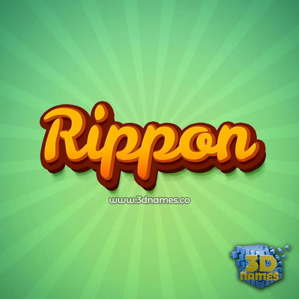 rippon in Green Rays style - 3D name wallpaper