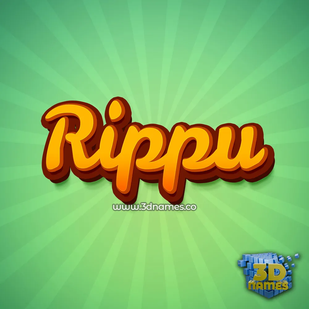 rippu in Green Rays style - 3D name wallpaper