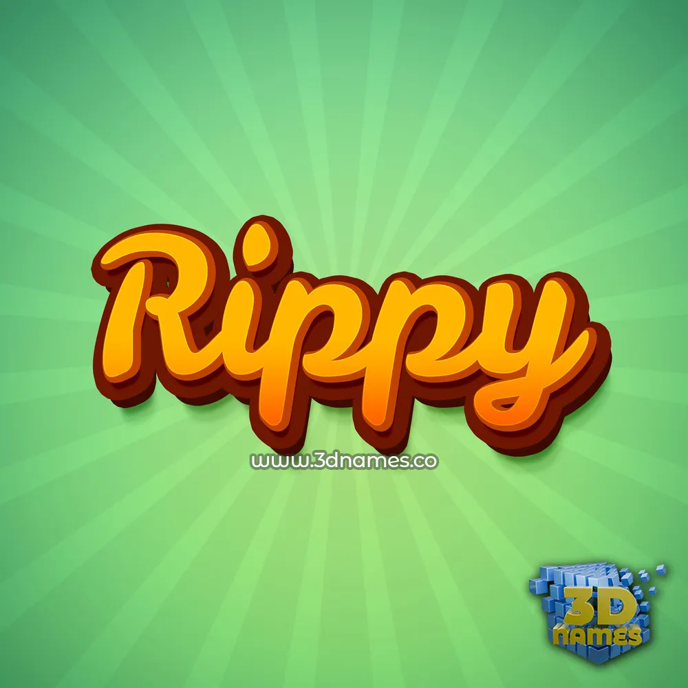 rippy in Green Rays style - 3D name wallpaper