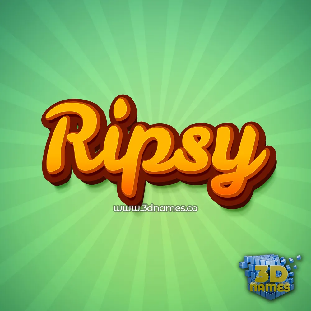 ripsy in Green Rays style - 3D name wallpaper