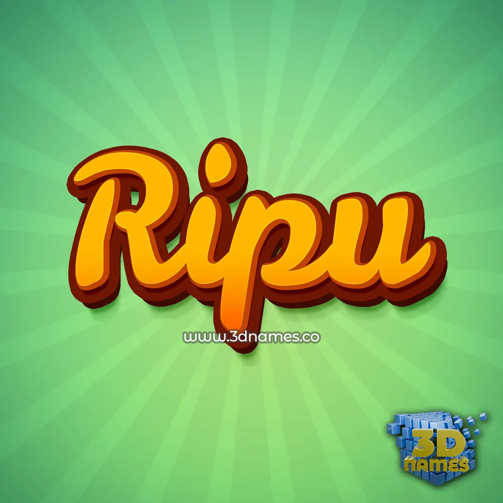 ripu in Green Rays style - 3D name wallpaper