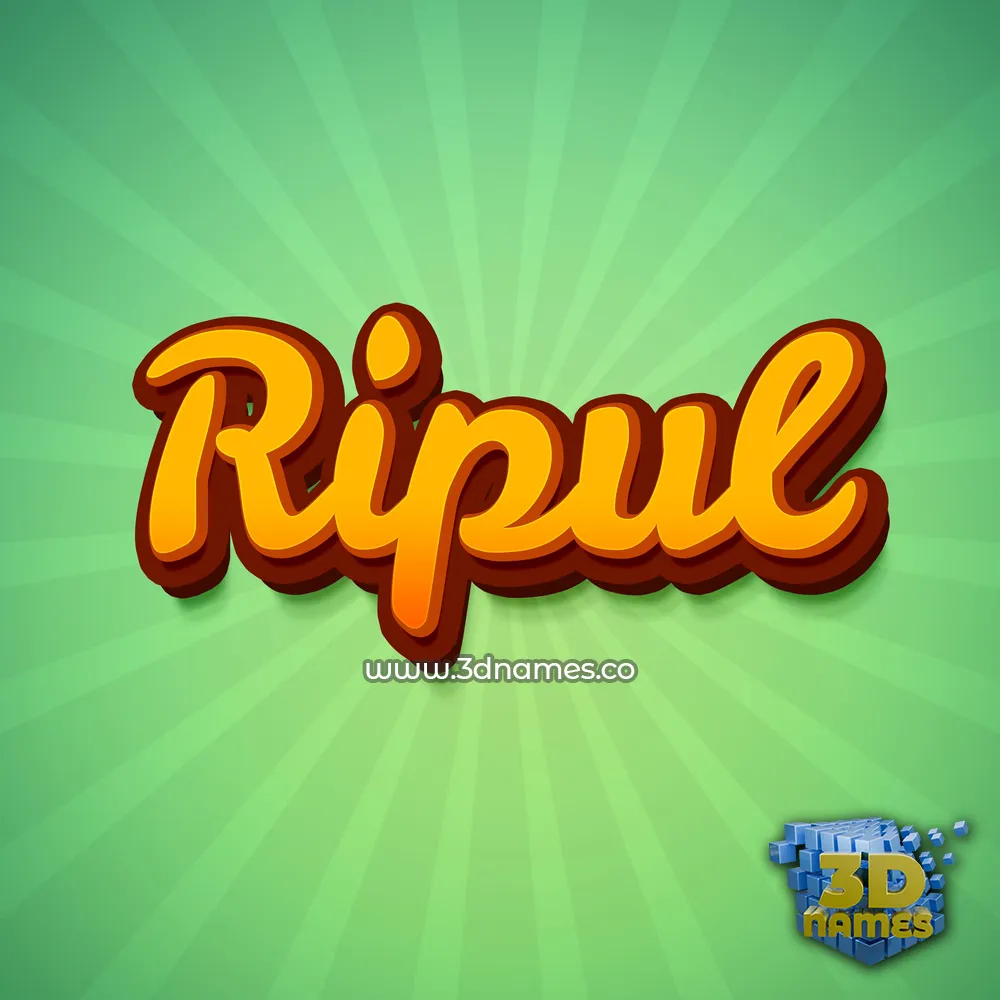 ripul in Green Rays style - 3D name wallpaper