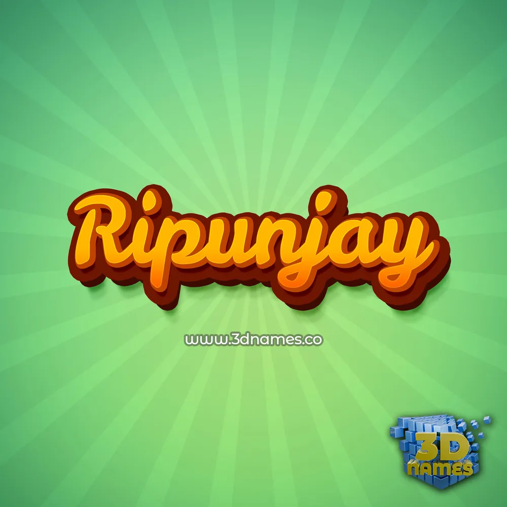ripunjay in Green Rays style - 3D name wallpaper