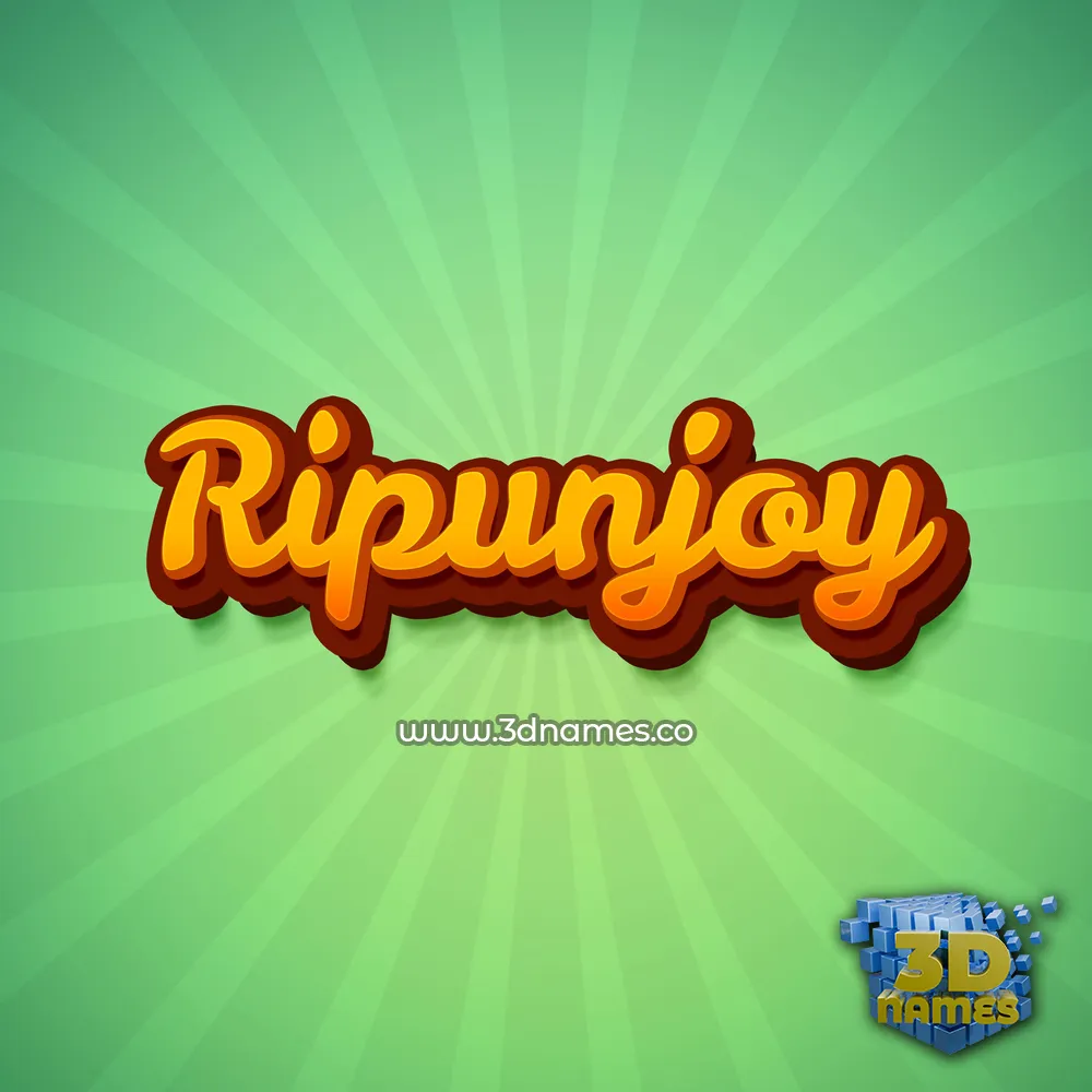 ripunjoy in Green Rays style - 3D name wallpaper