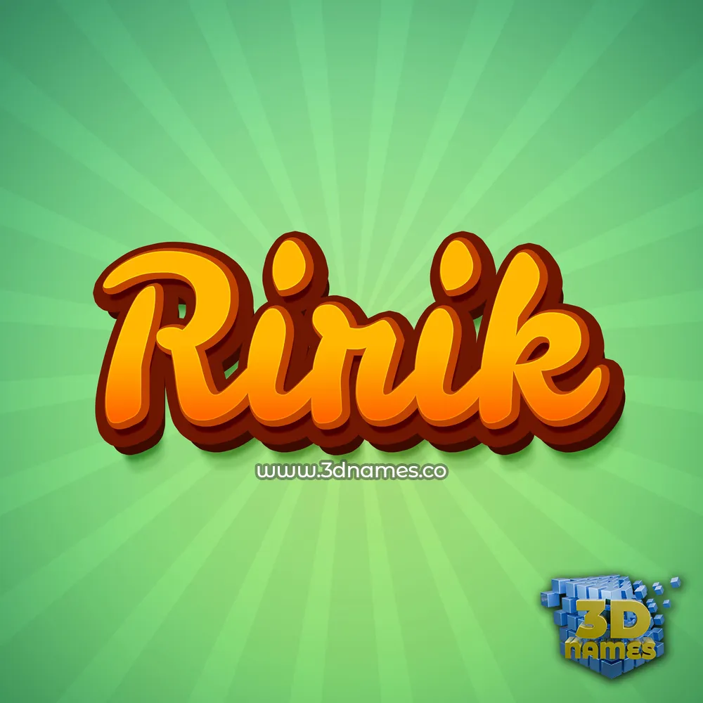 ririk in Green Rays style - 3D name wallpaper