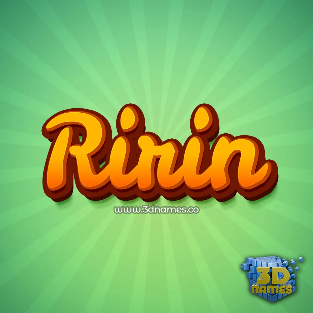 ririn in Green Rays style - 3D name wallpaper