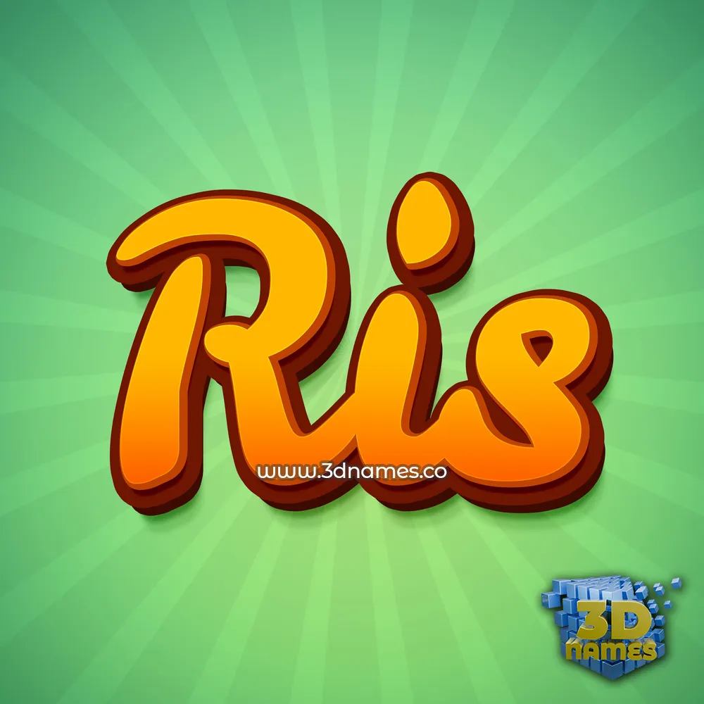 ris in Green Rays style - 3D name wallpaper
