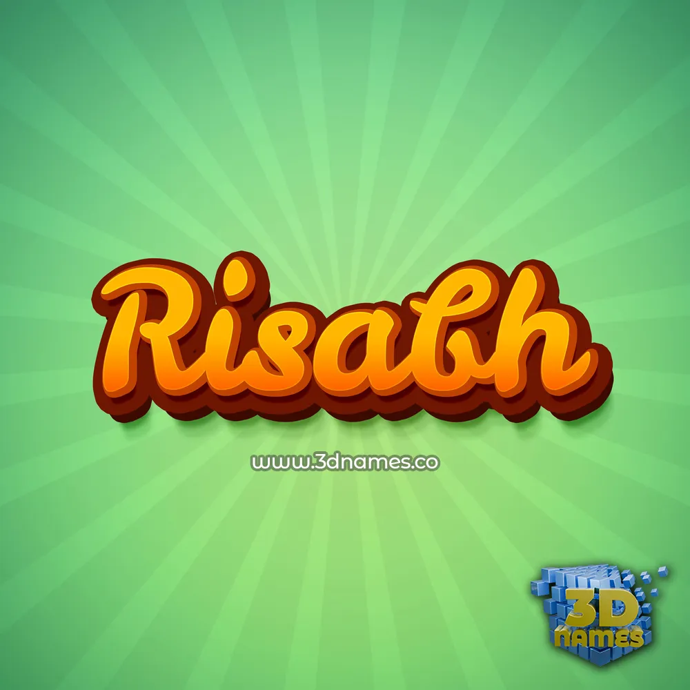 risabh in Green Rays style - 3D name wallpaper