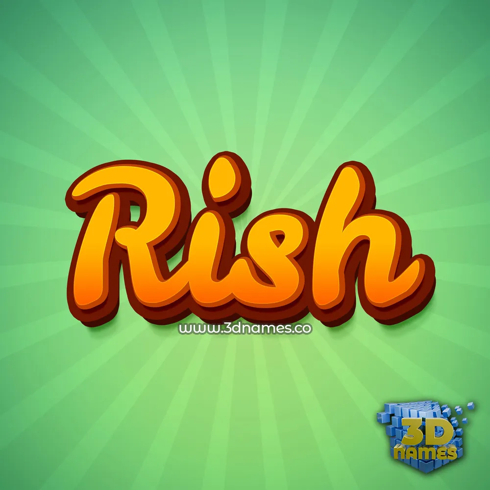 rish in Green Rays style - 3D name wallpaper