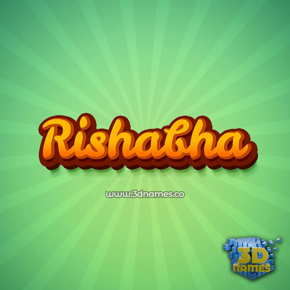 rishabha in Green Rays style - 3D name wallpaper