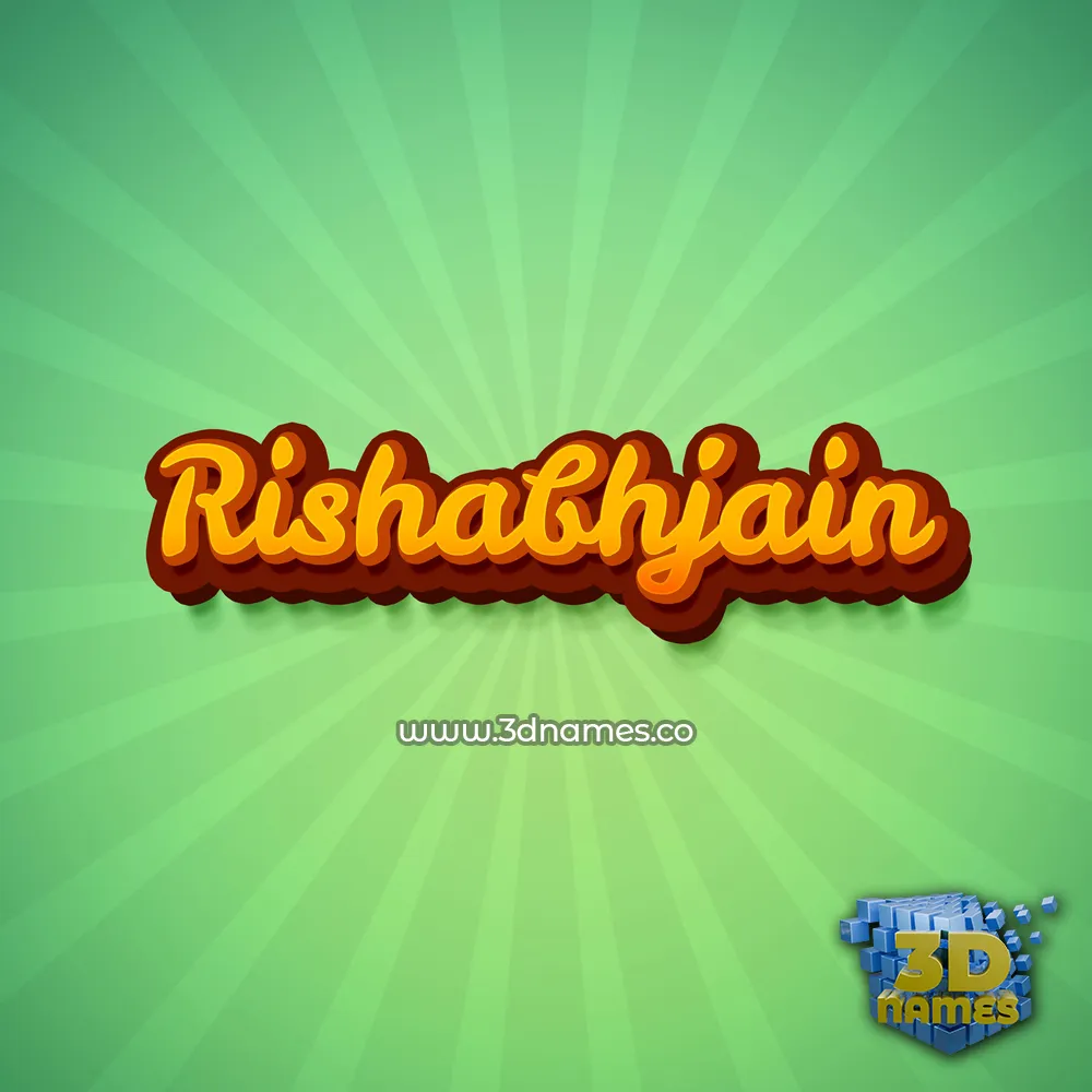 rishabhjain in Green Rays style - 3D name wallpaper