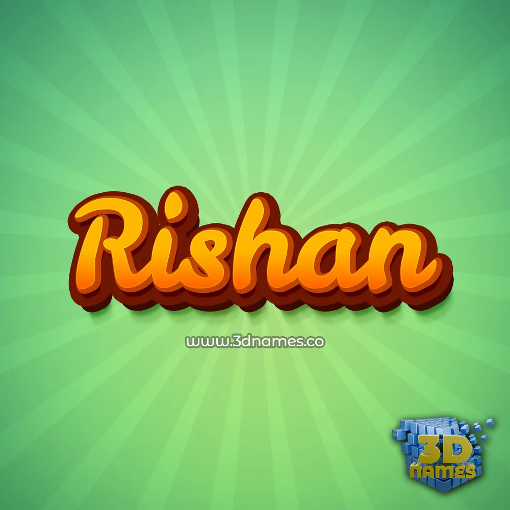 rishan in Green Rays style - 3D name wallpaper