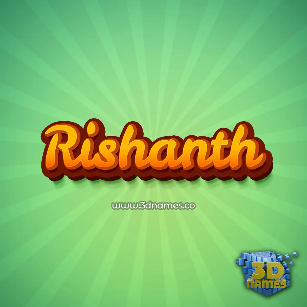 rishanth in Green Rays style - 3D name wallpaper