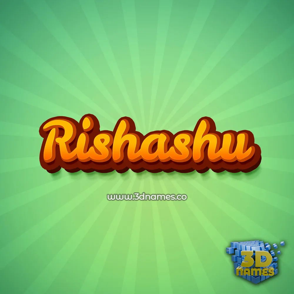 rishashu in Green Rays style - 3D name wallpaper