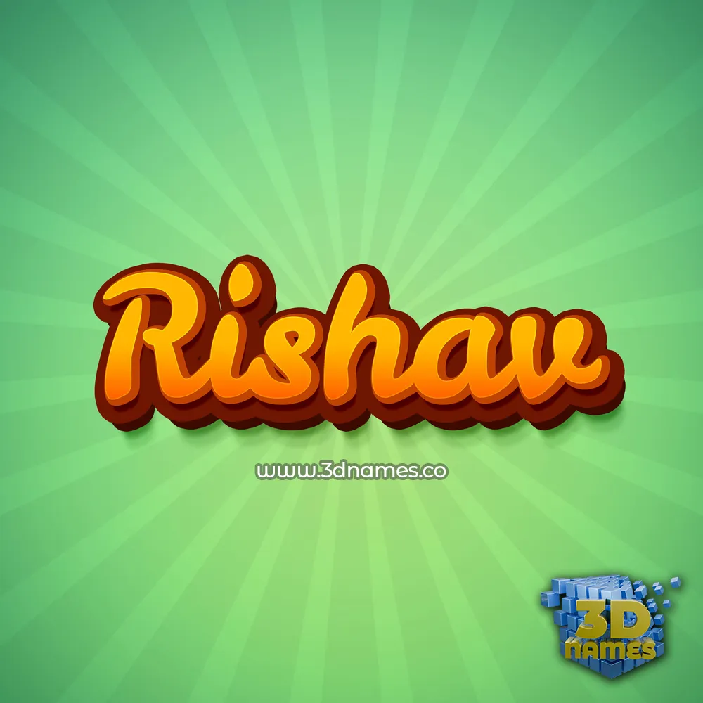 rishav in Green Rays style - 3D name wallpaper