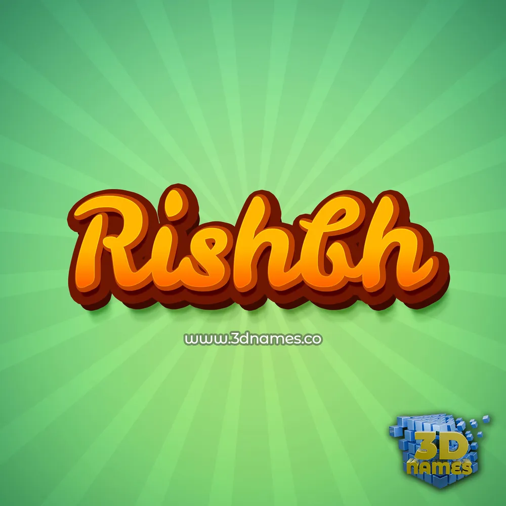 rishbh in Green Rays style - 3D name wallpaper