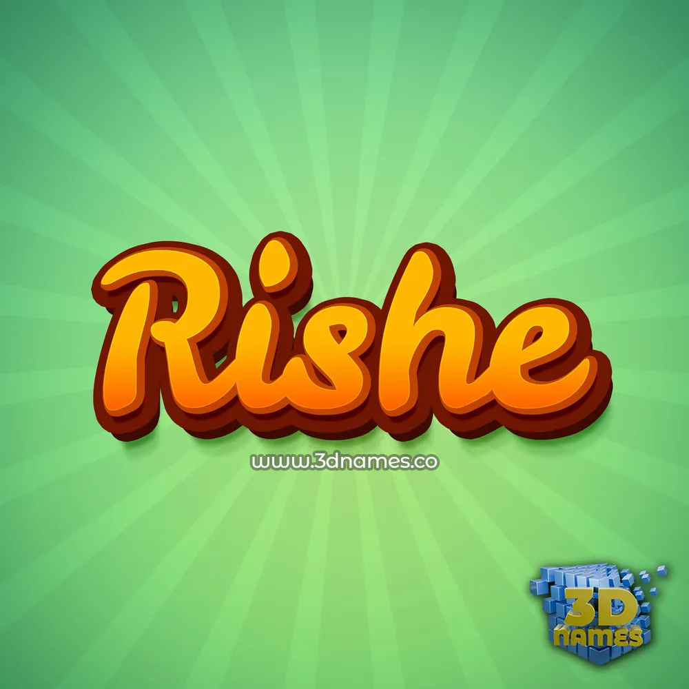rishe in Green Rays style - 3D name wallpaper