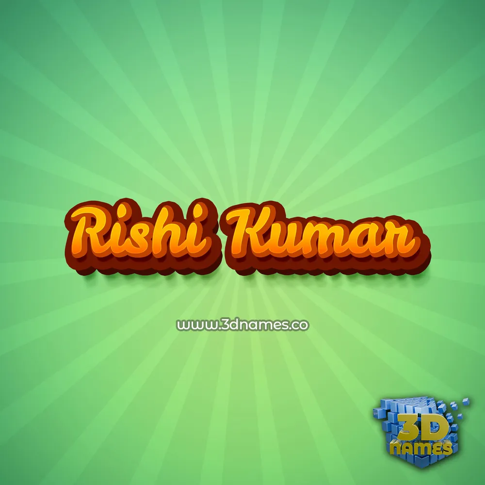 rishi kumar in Green Rays style - 3D name wallpaper