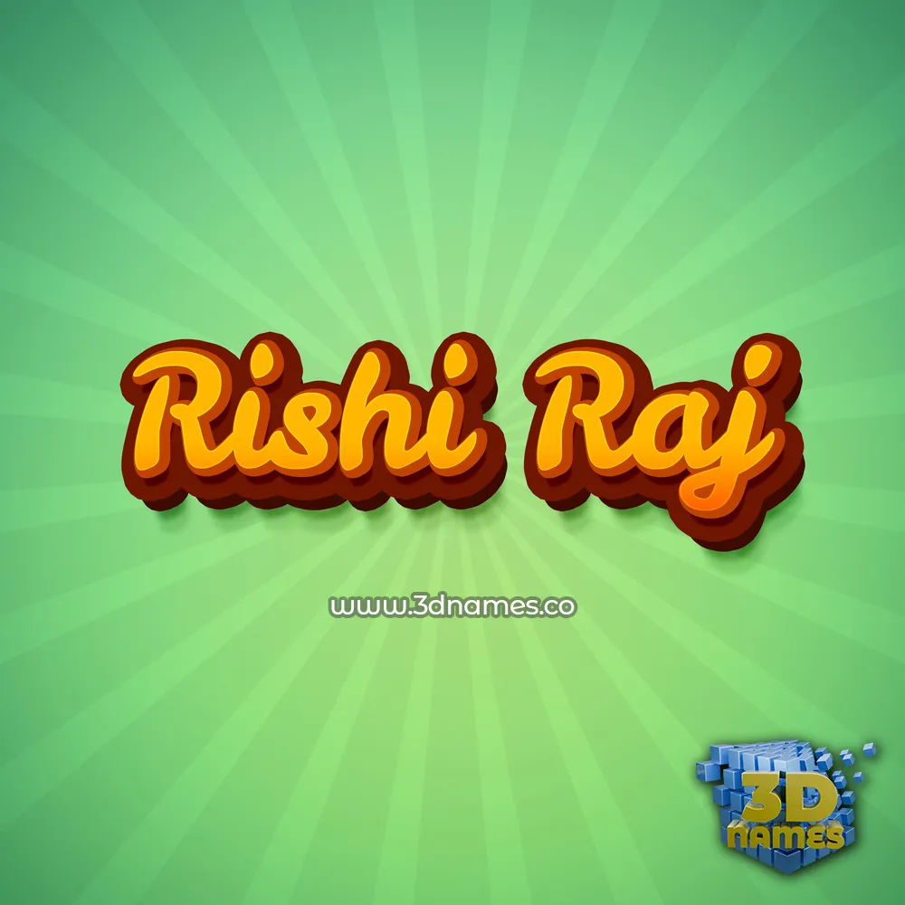 rishi raj in Green Rays style - 3D name wallpaper