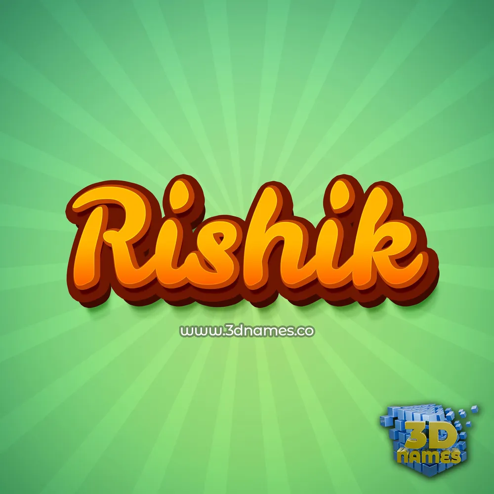 rishik in Green Rays style - 3D name wallpaper
