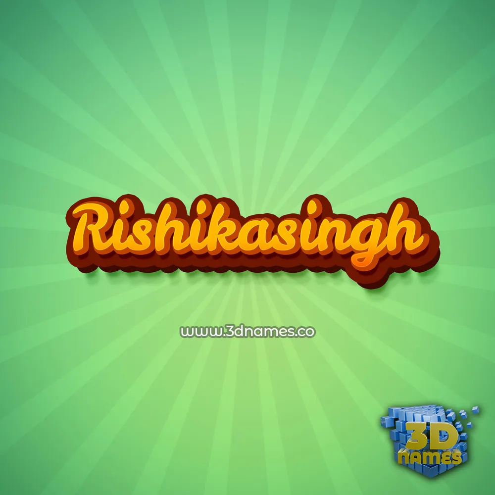 rishikasingh in Green Rays style - 3D name wallpaper