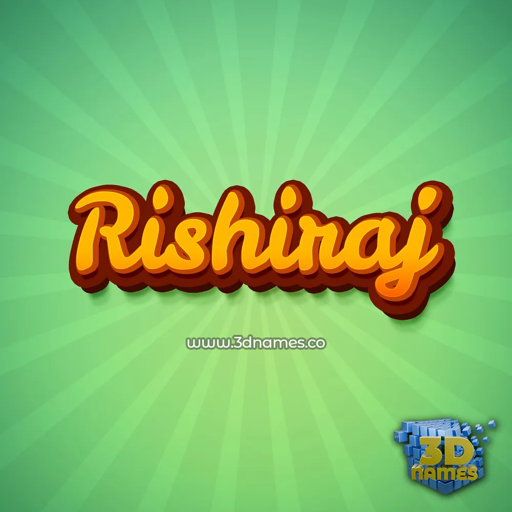 rishiraj in Green Rays style - 3D name wallpaper