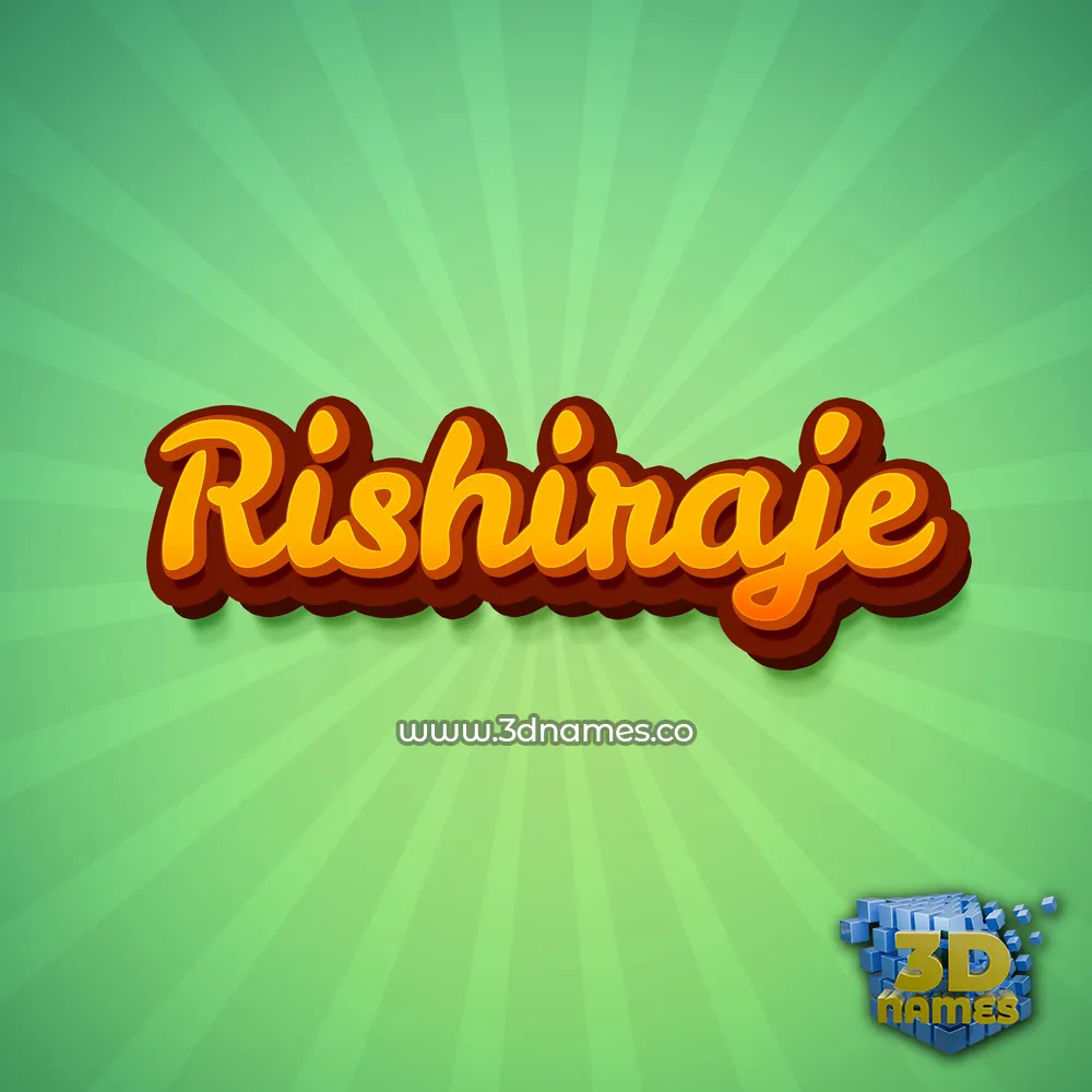 rishiraje in Green Rays style - 3D name wallpaper