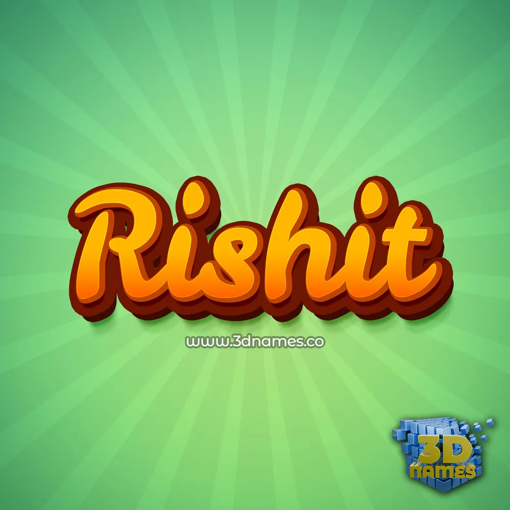 rishit in Green Rays style - 3D name wallpaper