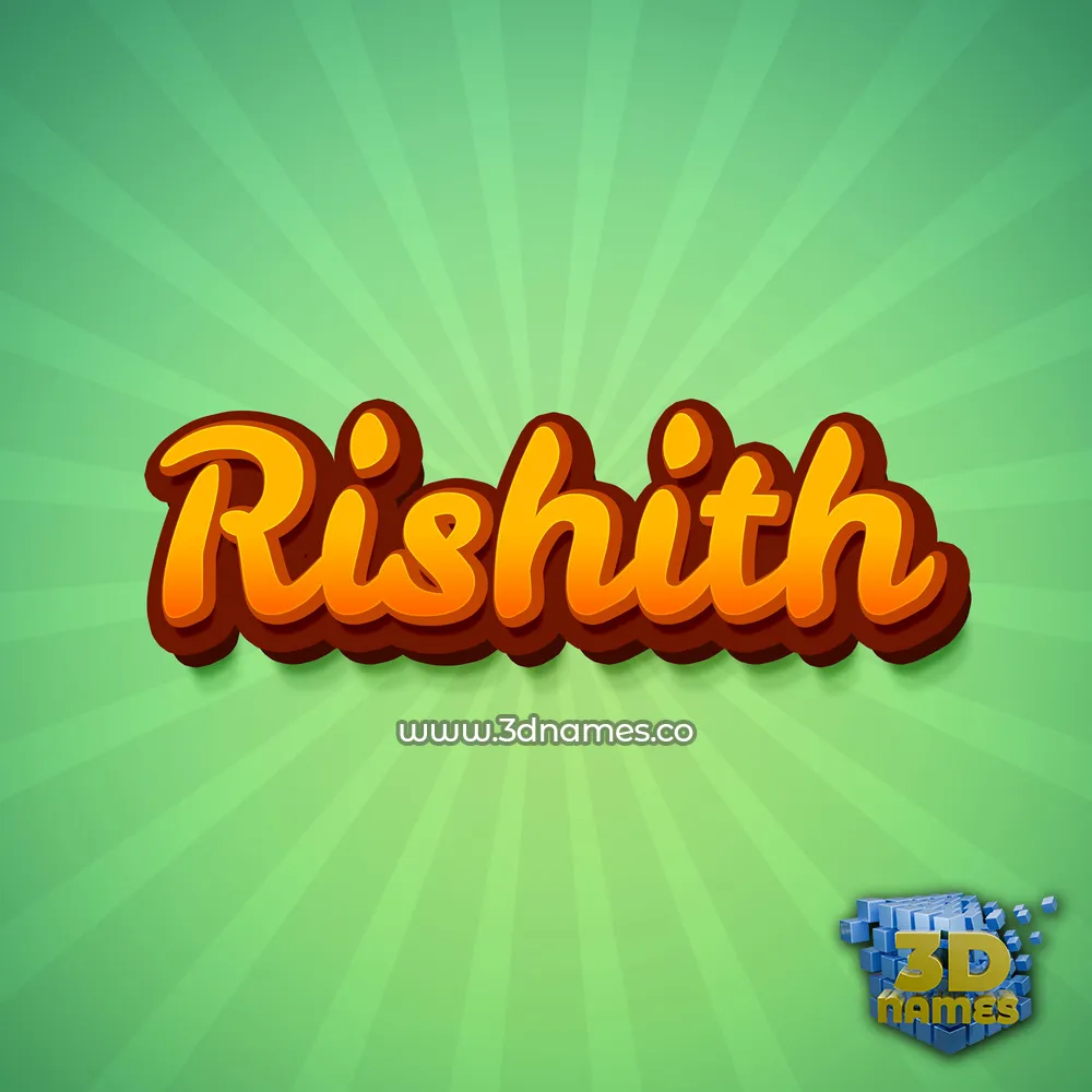 rishith in Green Rays style - 3D name wallpaper
