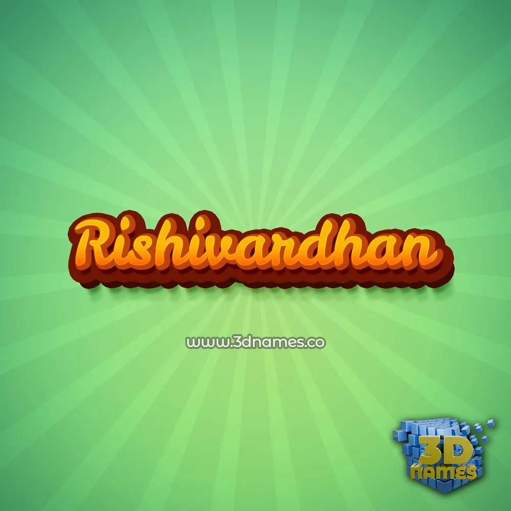 rishivardhan in Green Rays style - 3D name wallpaper