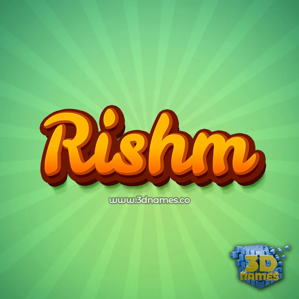 rishm in Green Rays style - 3D name wallpaper