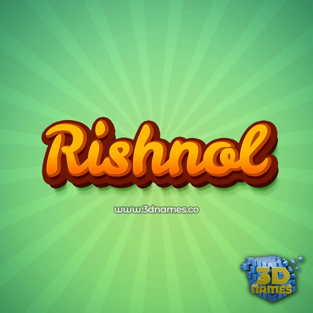 rishnol in Green Rays style - 3D name wallpaper