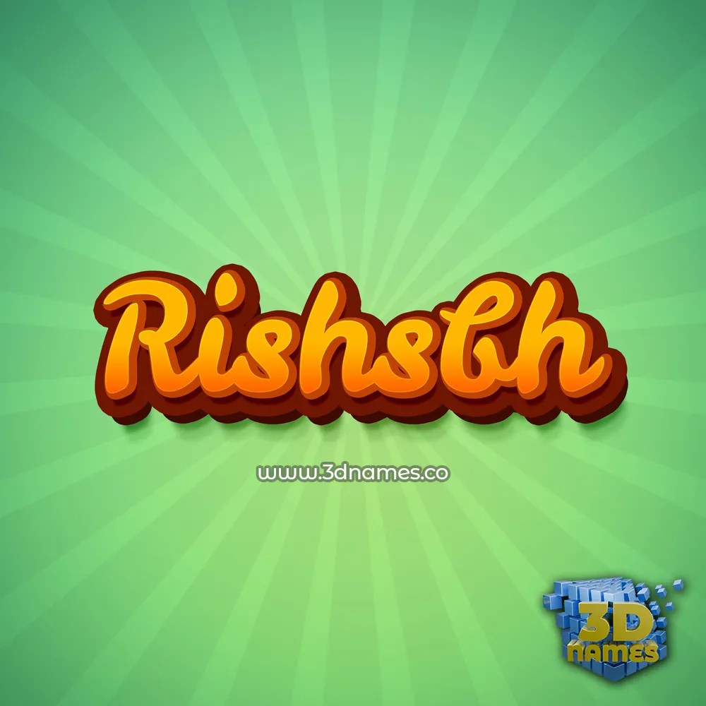 rishsbh in Green Rays style - 3D name wallpaper
