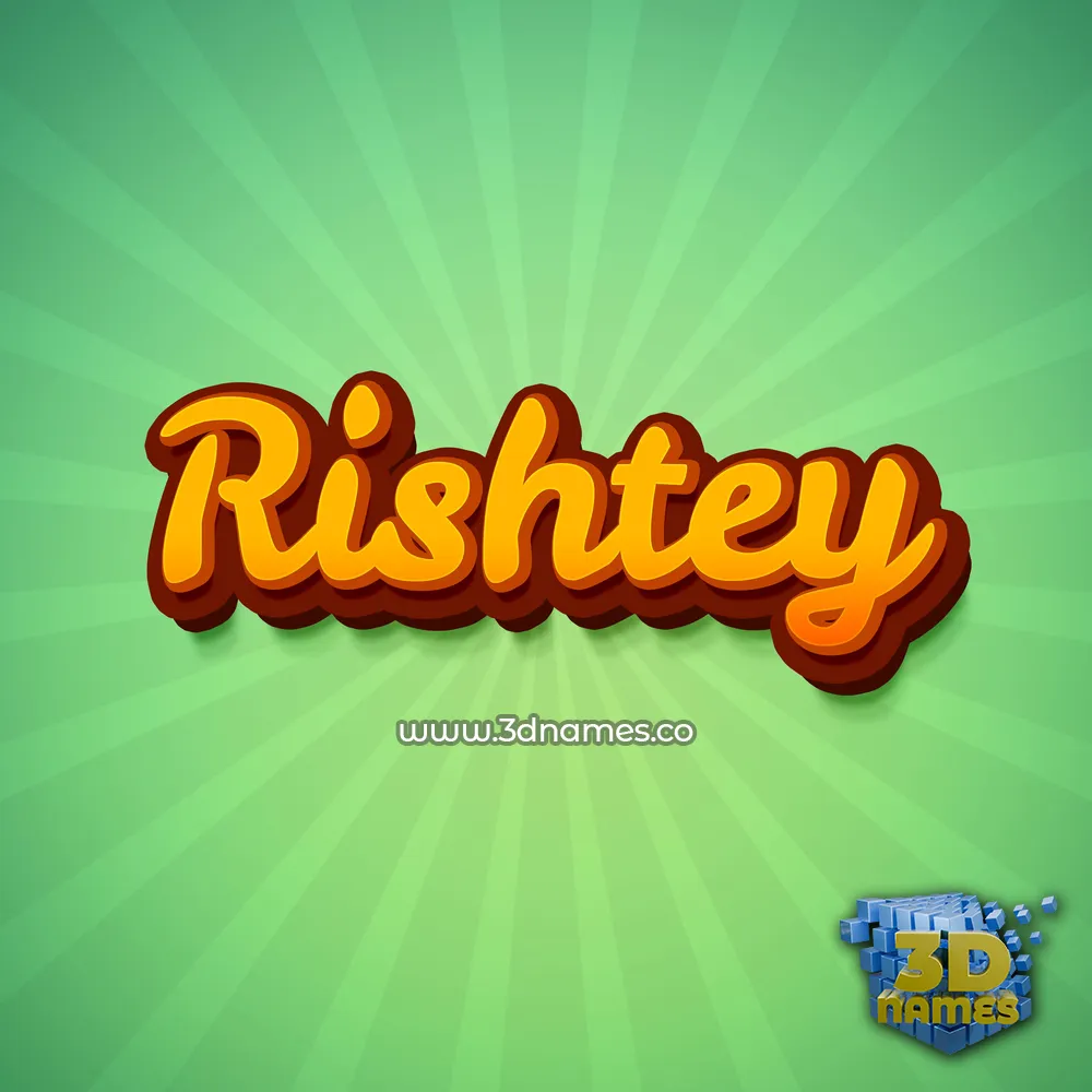 rishtey in Green Rays style - 3D name wallpaper