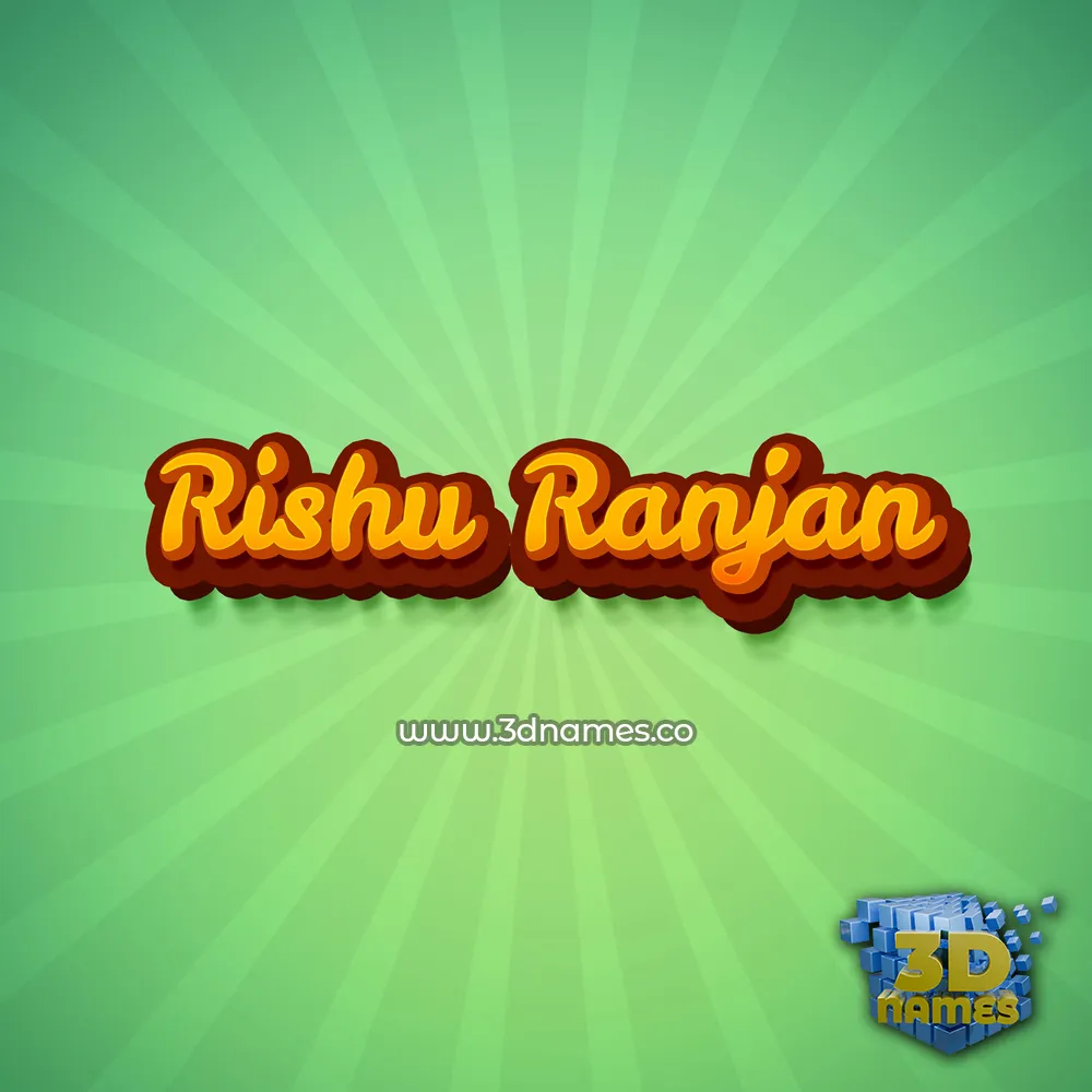 rishu ranjan in Green Rays style - 3D name wallpaper