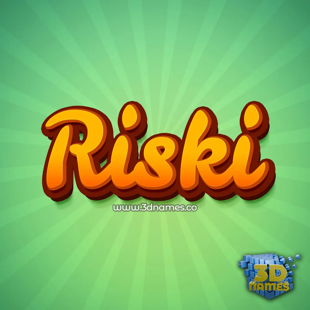 riski in Green Rays style - 3D name wallpaper