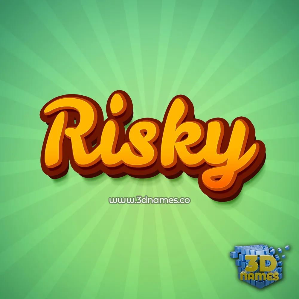 risky in Green Rays style - 3D name wallpaper