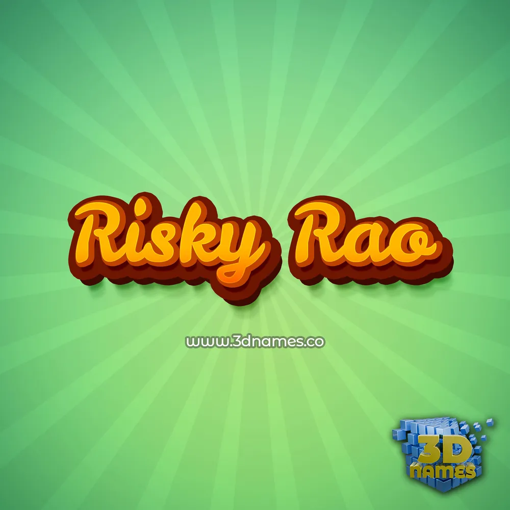 risky rao in Green Rays style - 3D name wallpaper
