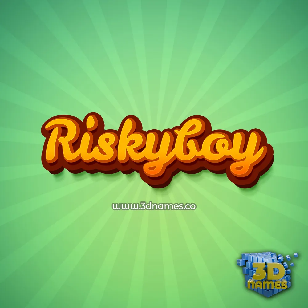 riskyboy in Green Rays style - 3D name wallpaper