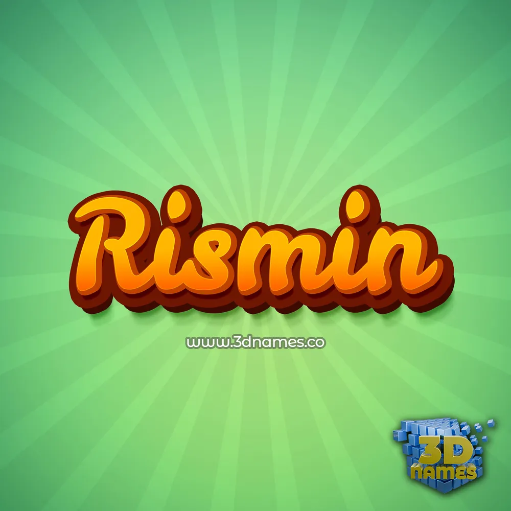 rismin in Green Rays style - 3D name wallpaper