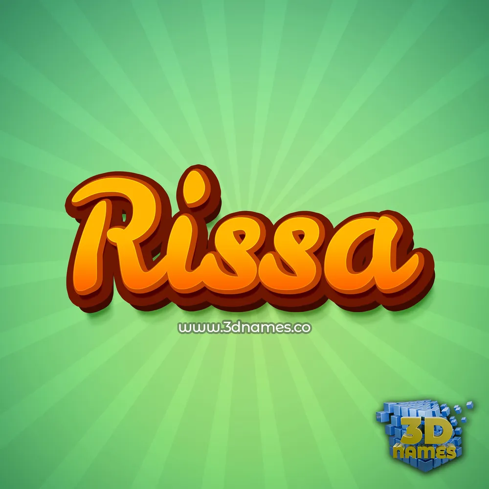 rissa in Green Rays style - 3D name wallpaper