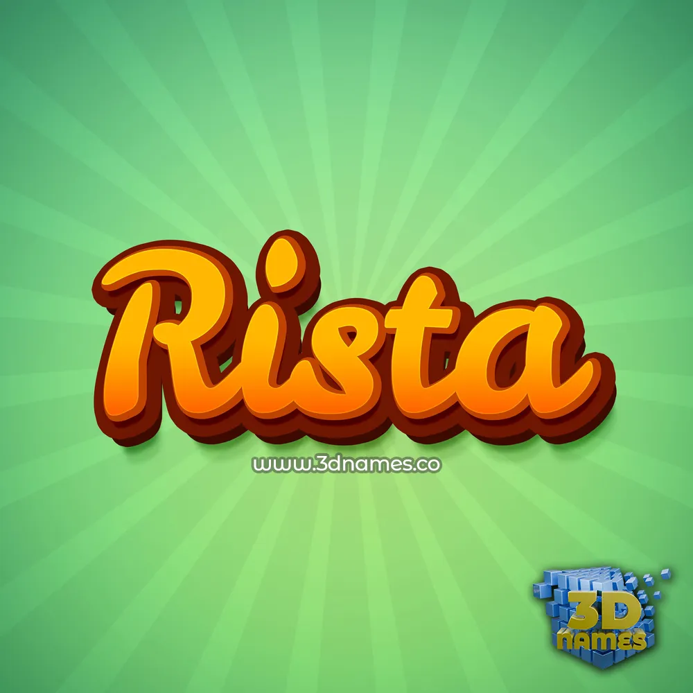 rista in Green Rays style - 3D name wallpaper