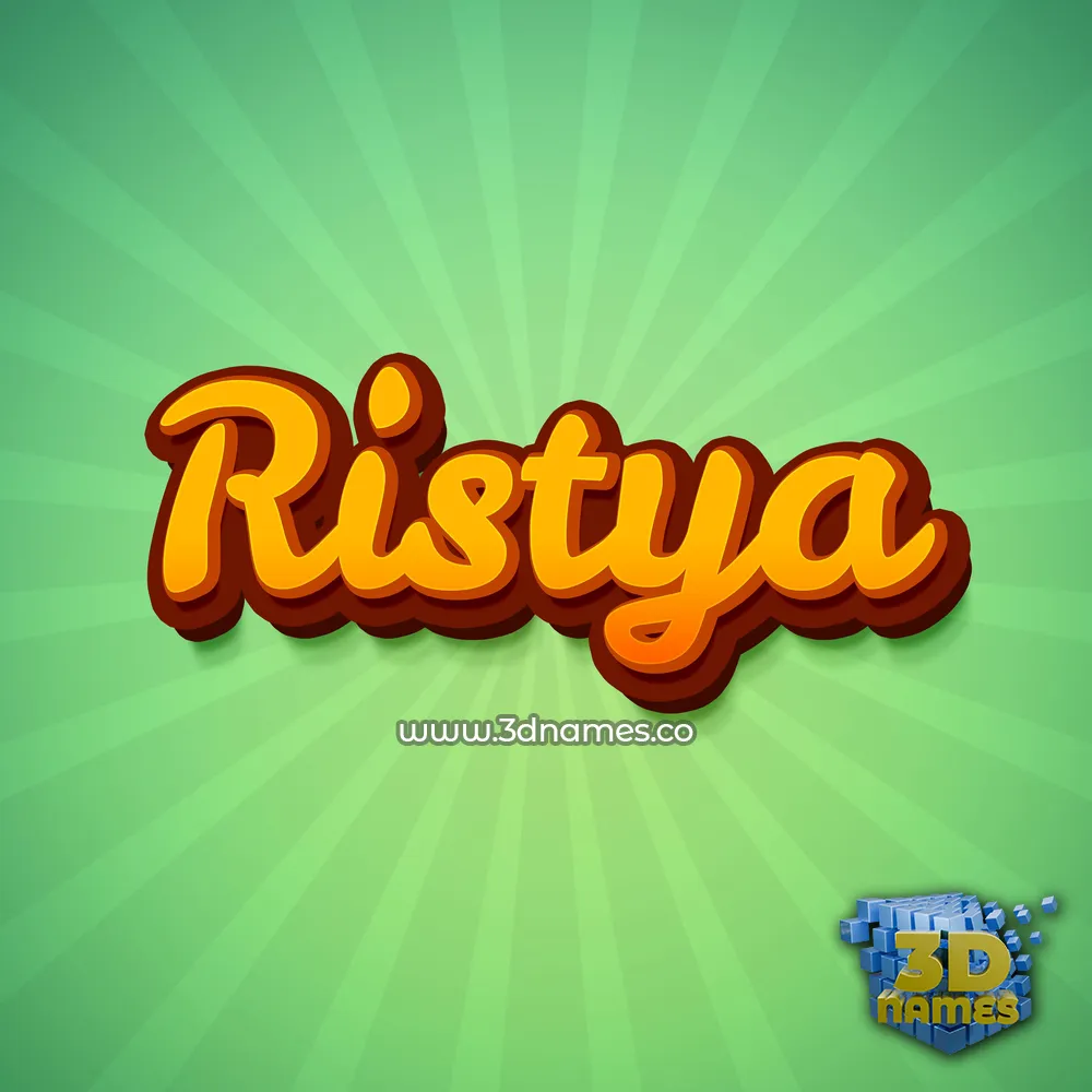 ristya in Green Rays style - 3D name wallpaper